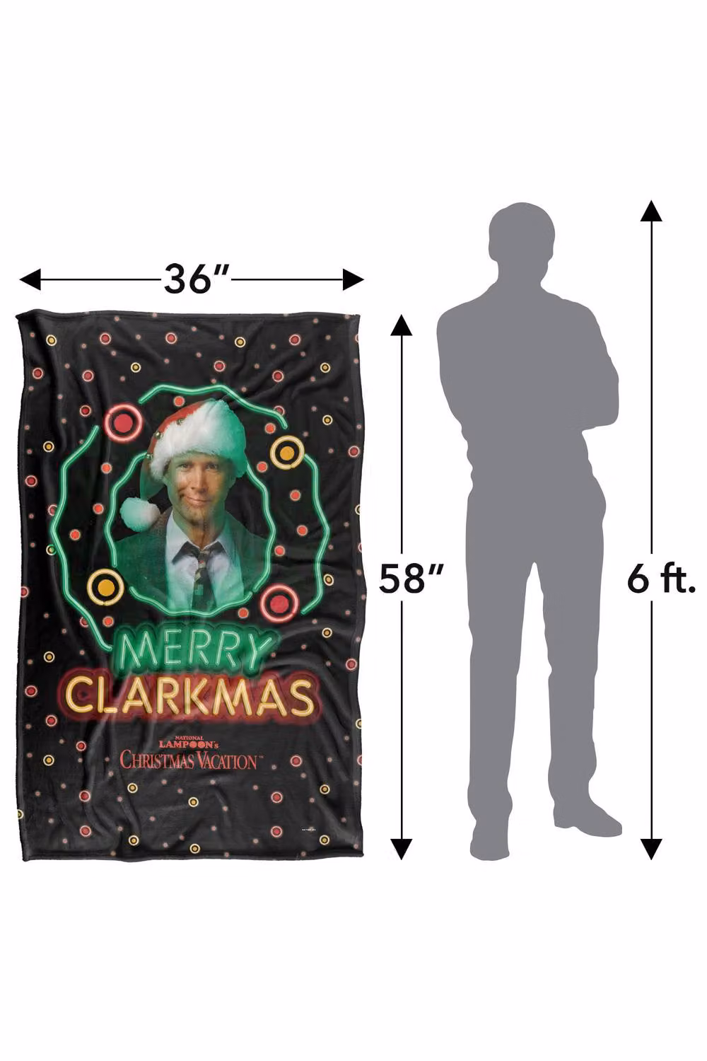Warner Bros. Christmas Vacation Merry Clarkmas Super Soft Fluffy Polyester Throw Blanket, Large, Multicolour – 3
