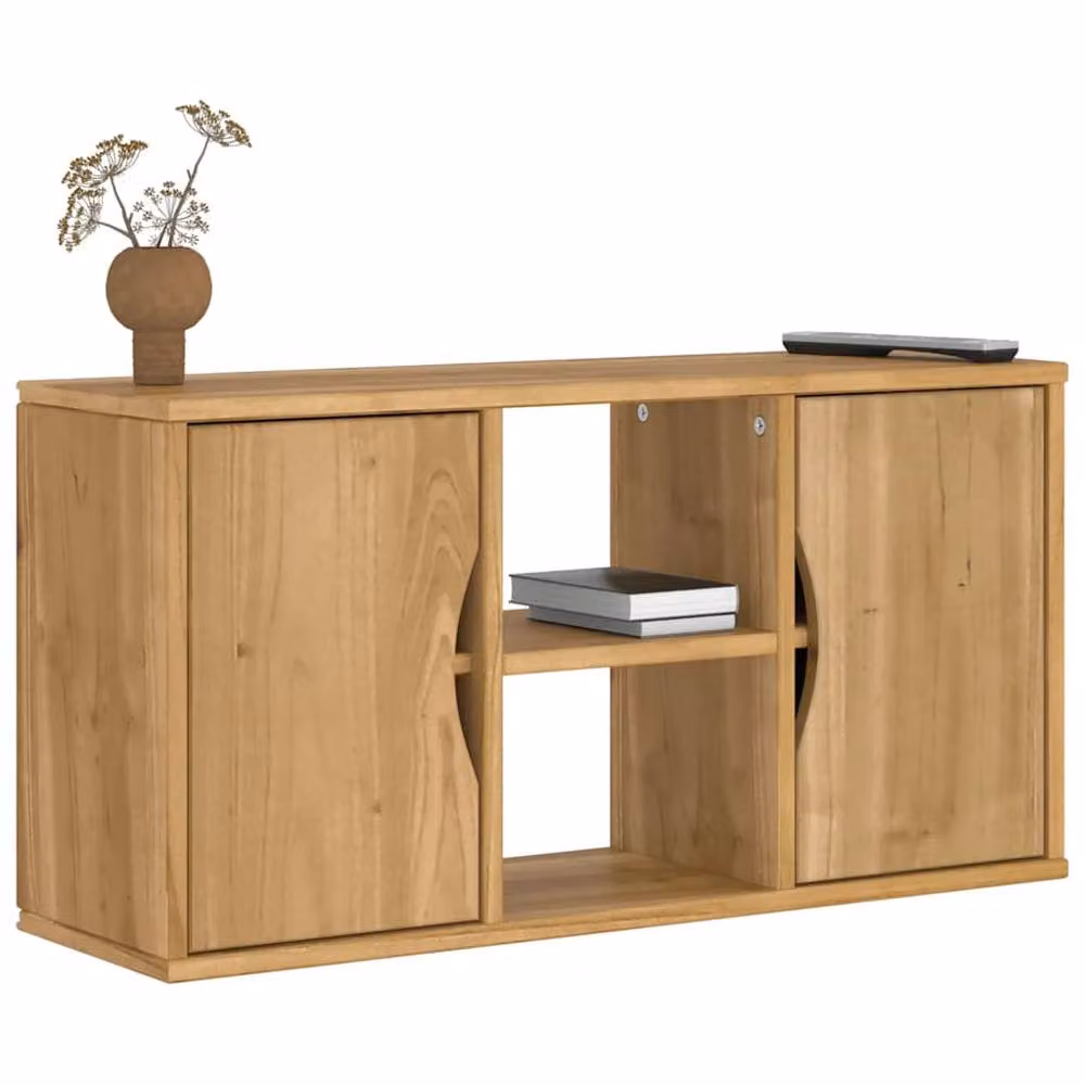 Berkfield Home ODDA TV Cabinet in Brown Solid Waxed Pine, W/D/H: 79 x 24 x 40 cm – 2