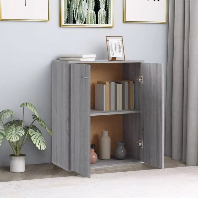 Berkfield Home Grey Sonoma Sideboard in Engineered Wood, W: 60 cm, D: 30 cm, H: 75 cm