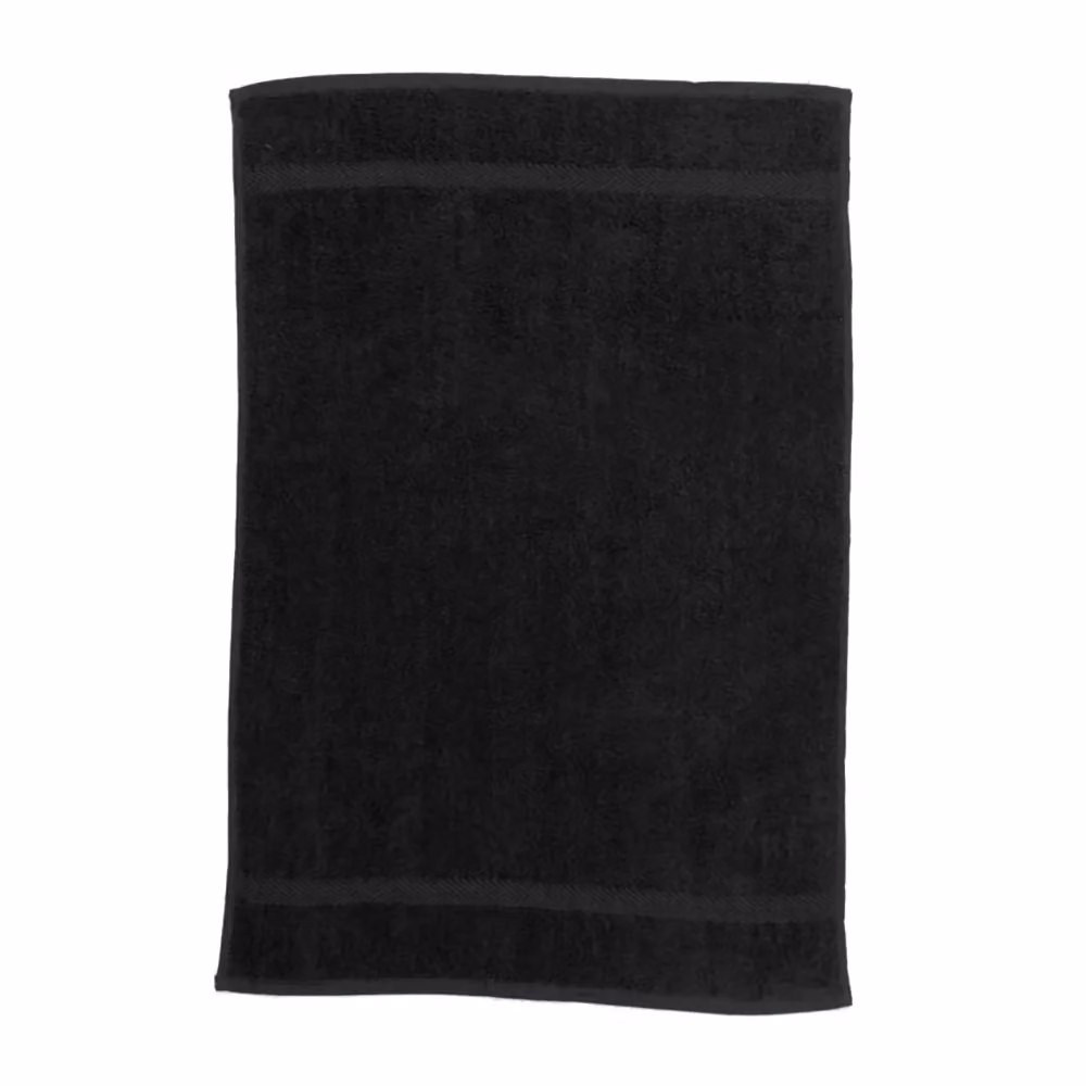 Towel City Luxury Range Black Cotton Guest Towel with Border and Hanging Loop, 550 GSM, W/D/H: 30 x 30 x 1 cm – 2