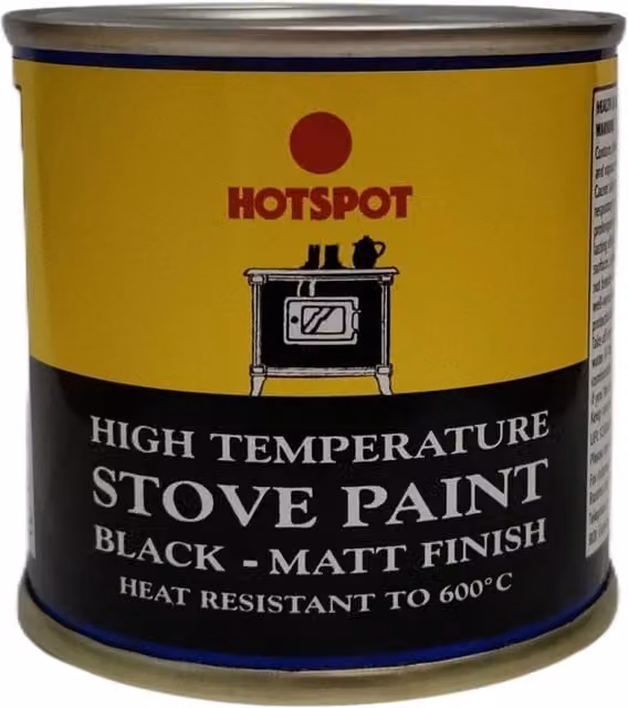Hotspot Matt Black Stove Paint for Fireplaces and Log Burners, 100ml