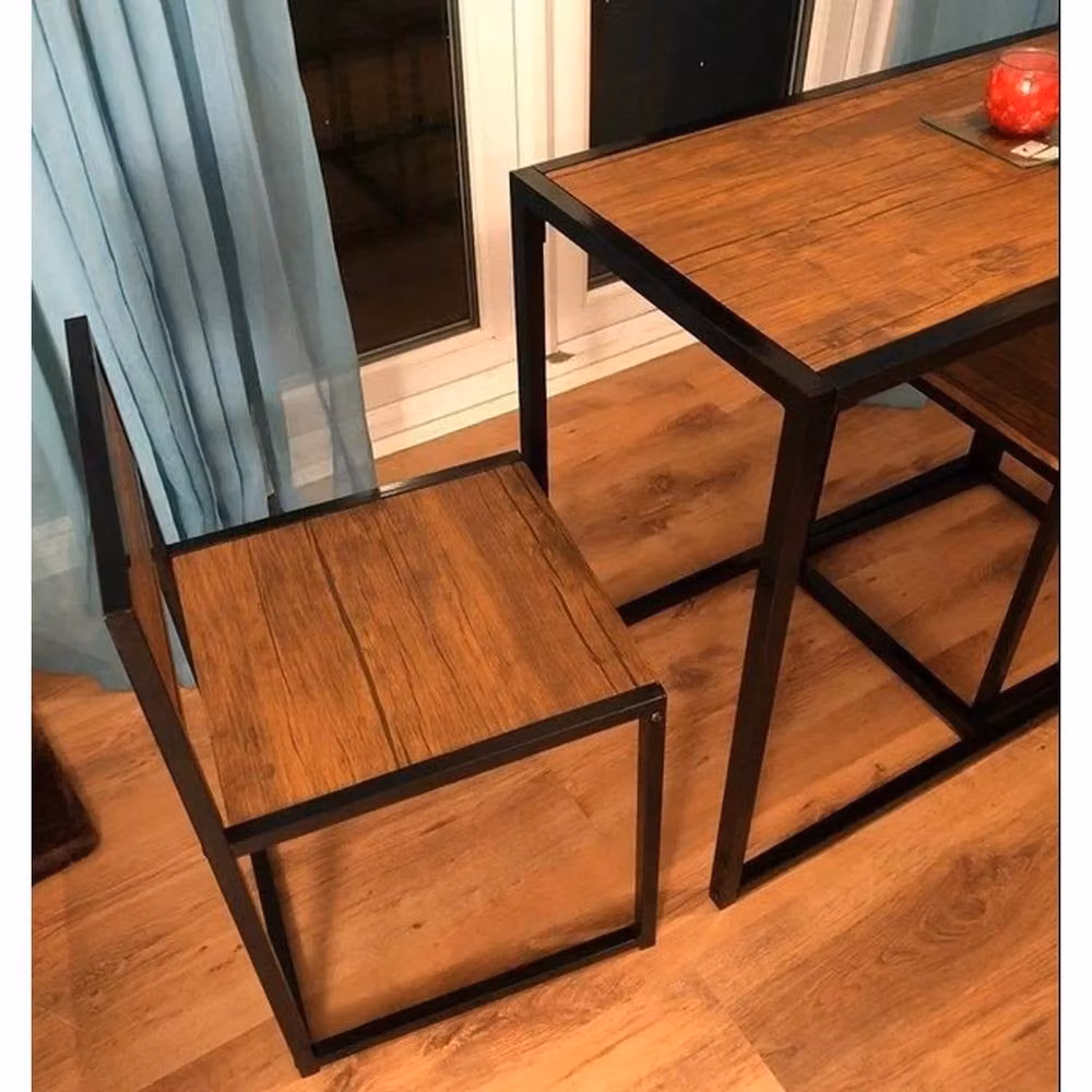 SPETLEK Modern Brown Dining Room Furniture Set with Rectangular Table and Chairs – 2