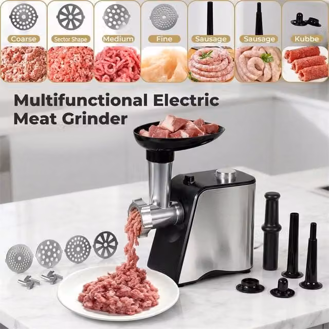 Havendro 4-in-1 Electric Meat Grinder and Sausage Stuffer in Black – 1