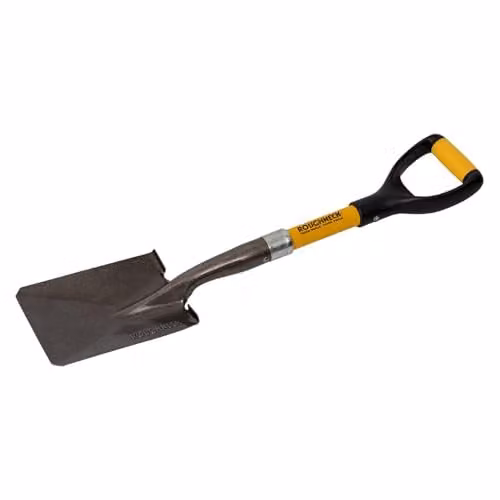 Roughneck Micro Shovel with Square Point Blade and Green Fibreglass Handle – 1