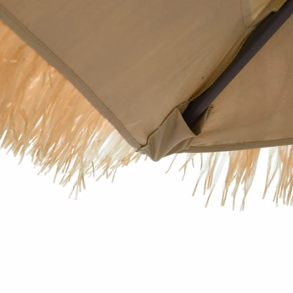 Berkfield Home Brown Garden Parasol with LEDs and Steel Pole, W: 268 cm, D: 268 cm, H: 226 cm – 4