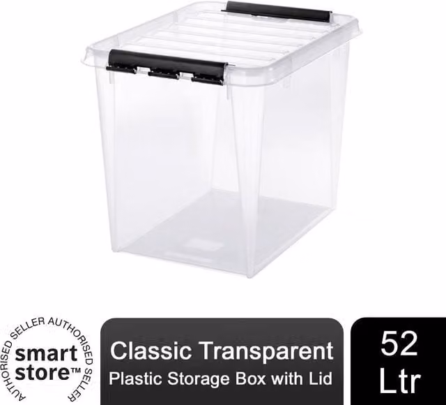 Smartstore 50 Classic Transparent Plastic Storage Box with Lid