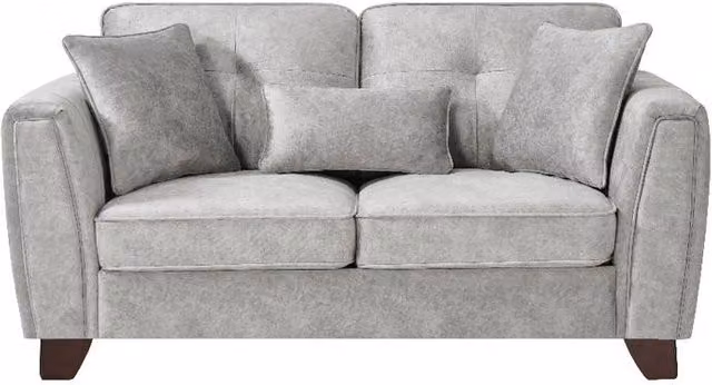 Comfy Living Ltd Grey Microfibre 2 Seater Sofa with Scatter Cushions – 1