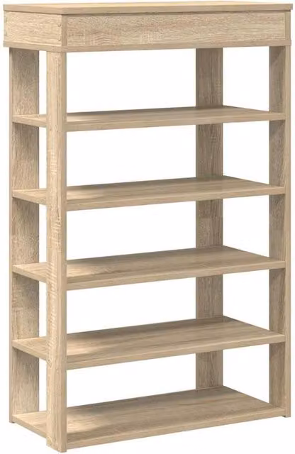 Berkfield Home Sonoma Oak Shoe Rack in Light Oak, W/D/H: 60 x 30 x 98 cm