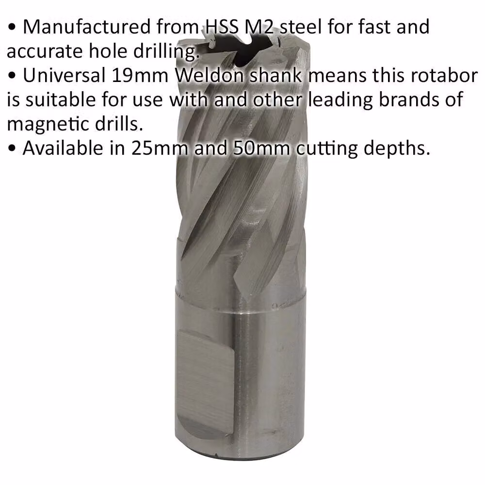 Loops M2 Steel Annular Metal Core Drill Bit Silver, 19mm Diameter, 25mm Depth – 2
