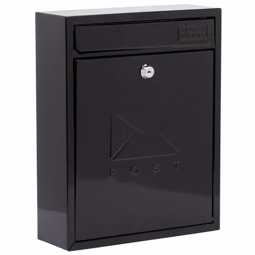 Burg-Wächter Black Compact Wall Mounted Steel Postbox W/D/H: 26 x 33 x 9 cm – 1