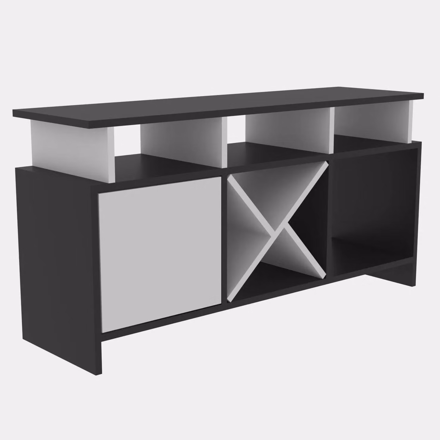 Decorotika Auburn Modern Geometric TV Unit in Anthracite and White – 5