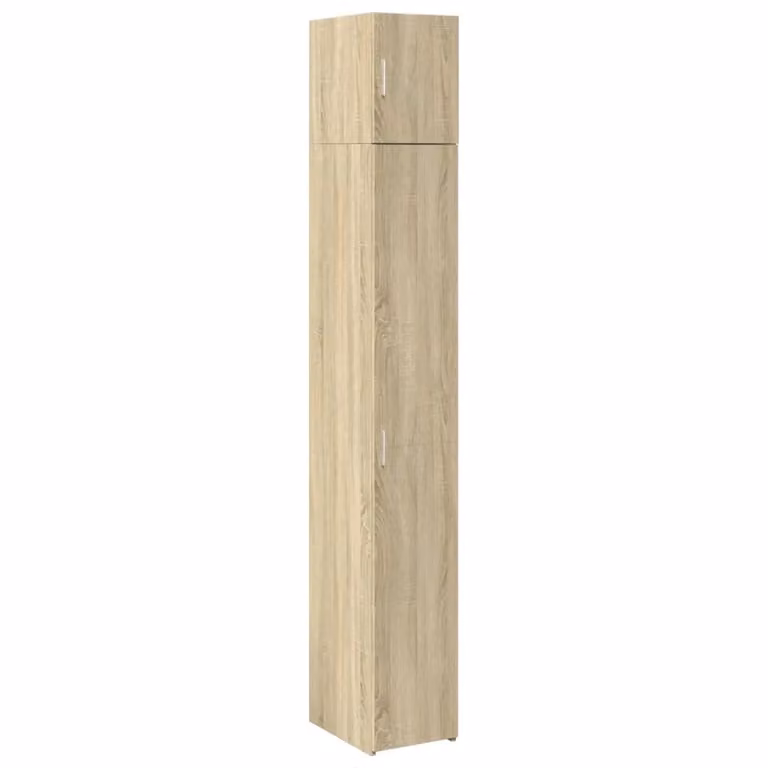 Berkfield Home Slim Freestanding Storage Cabinet in Sonoma Oak Brown, W/D/H: 30 x 22.5 x 225 cm