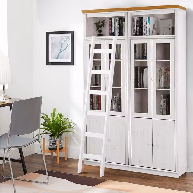 Dorel Anita Wall Unit J Tall Display Vitrine in White with Glass Doors