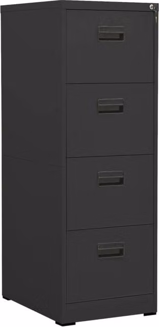 Berkfield Home Anthracite Steel Filing Cabinet in Black, W/D/H: 46 x 62 x 133 cm – 1