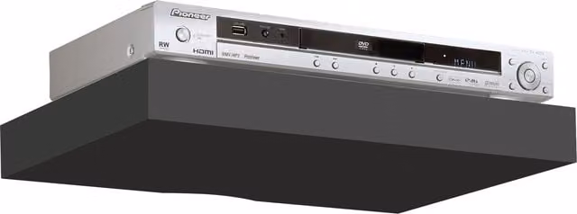 RBUK Modern Media Floating Shelf in Matt Anthracite and Black