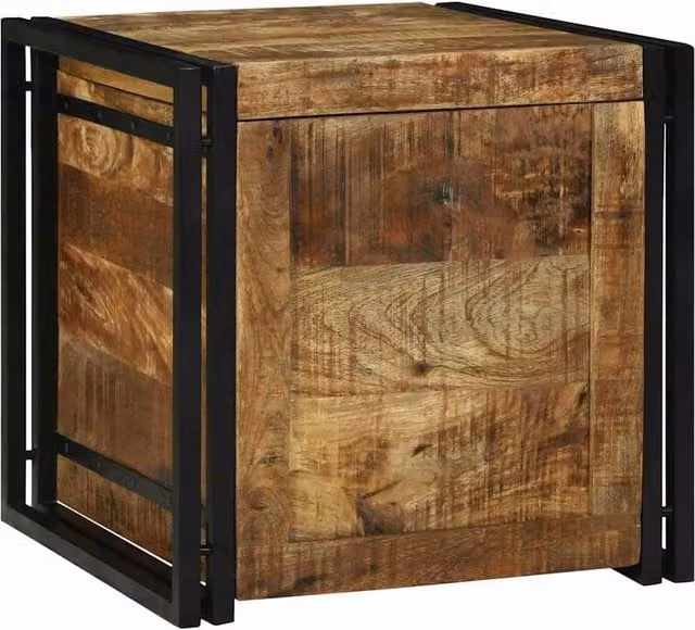 Berkfield Home Brown Solid Mango Wood Storage Box W/D/H: 50 x 50 x 50 cm