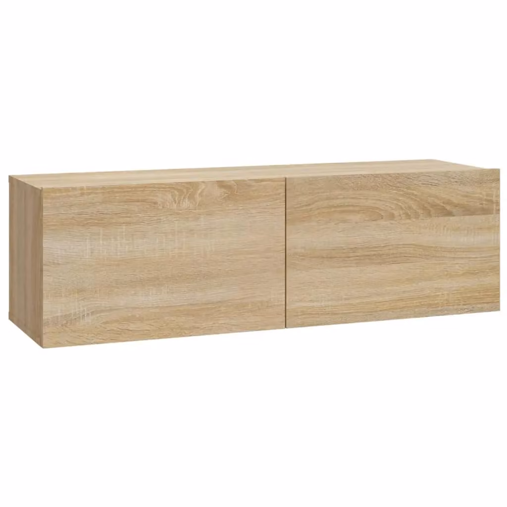 Berkfield Home Set of 2 Wall Mounted TV Cabinets in Sonoma Oak Brown, W/D/H: 100 x 30 x 30 cm – 3