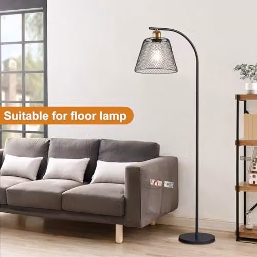 Harper Living Vintage Metal Mesh Pendant Ceiling Light Shade in Black with Reducer Ring – 6