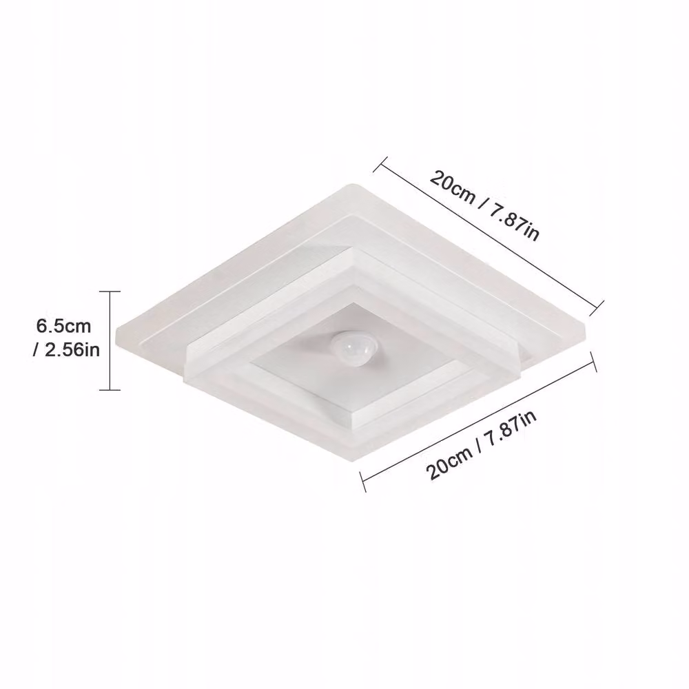COMELY 26W Modern Square LED Ceiling Light with Motion Sensor, White – 3