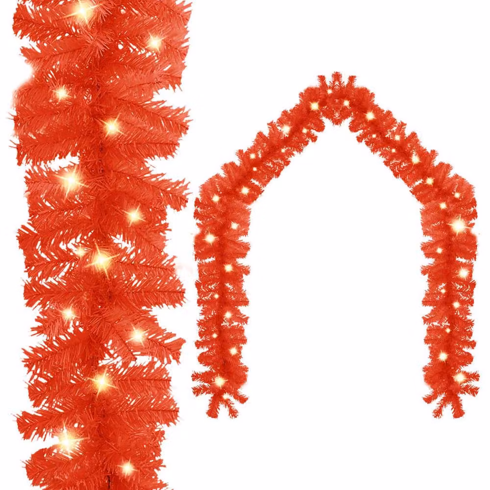 Berkfield Home Red Christmas Garland with LED Lights, 20 m – 2