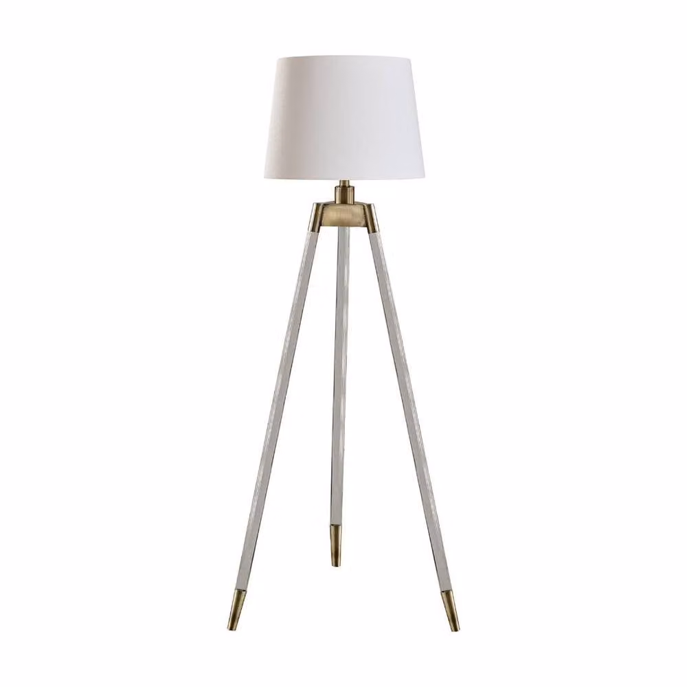 Pagazzi Sophie Tripod Floor Lamp in White and Gold/Brass – 2