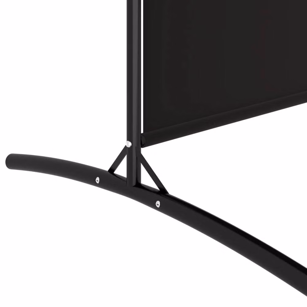 Berkfield Home 4-Panel Room Divider in Black Fabric and Metal, W: 346 cm, H: 180 cm – 4
