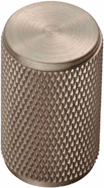 Loops Knurled Cylindrical Cupboard Door Knob in Brushed Silver – 3