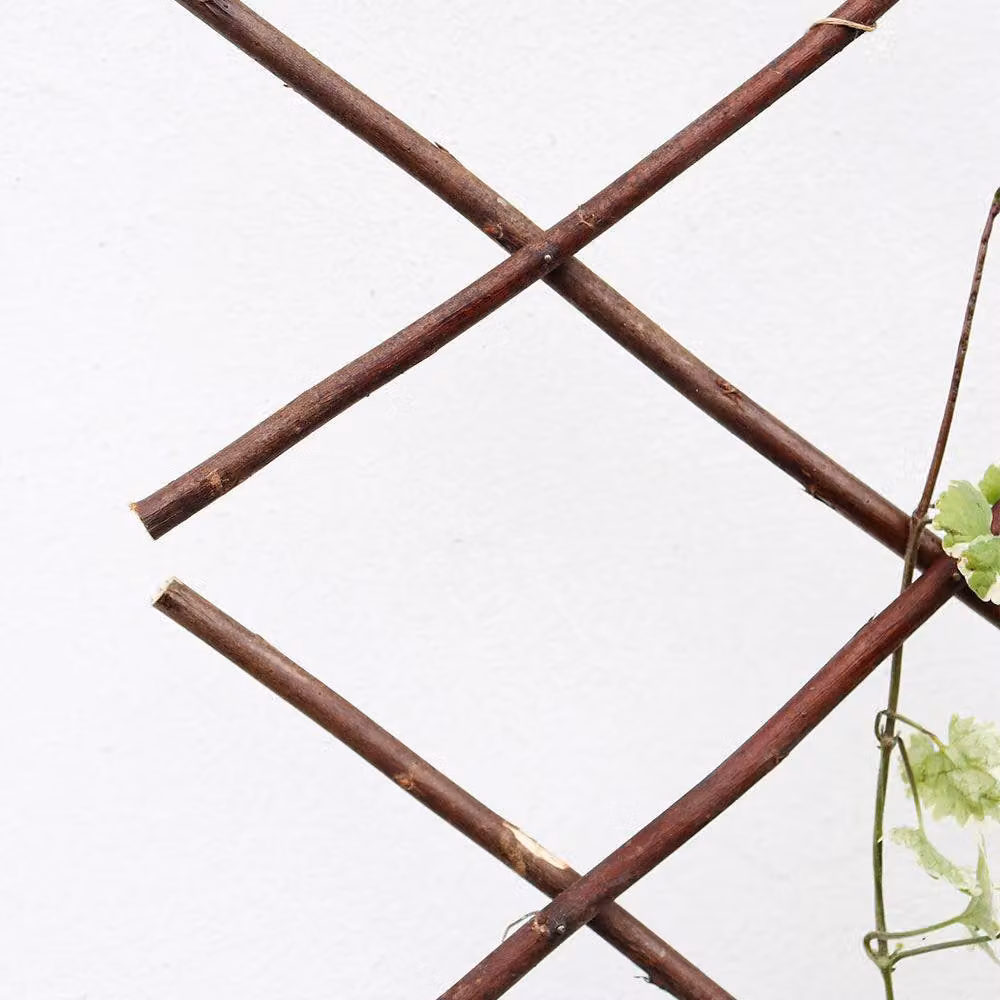 Voltico Brown Woven Willow Garden Trellis, Wooden Expanding Plant Support, H: 182.88 cm, W: 60.96 cm – 2
