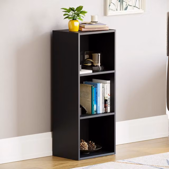 Vida Designs Oxford Cube 3 Tier Bookcase in Black