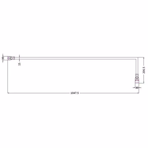 Nuie ARM22 Modern Bathroom Wetroom Universal Stabilising Bar, Polished Chrome, W/D/H: 1000 x 15 x 15 mm – 2