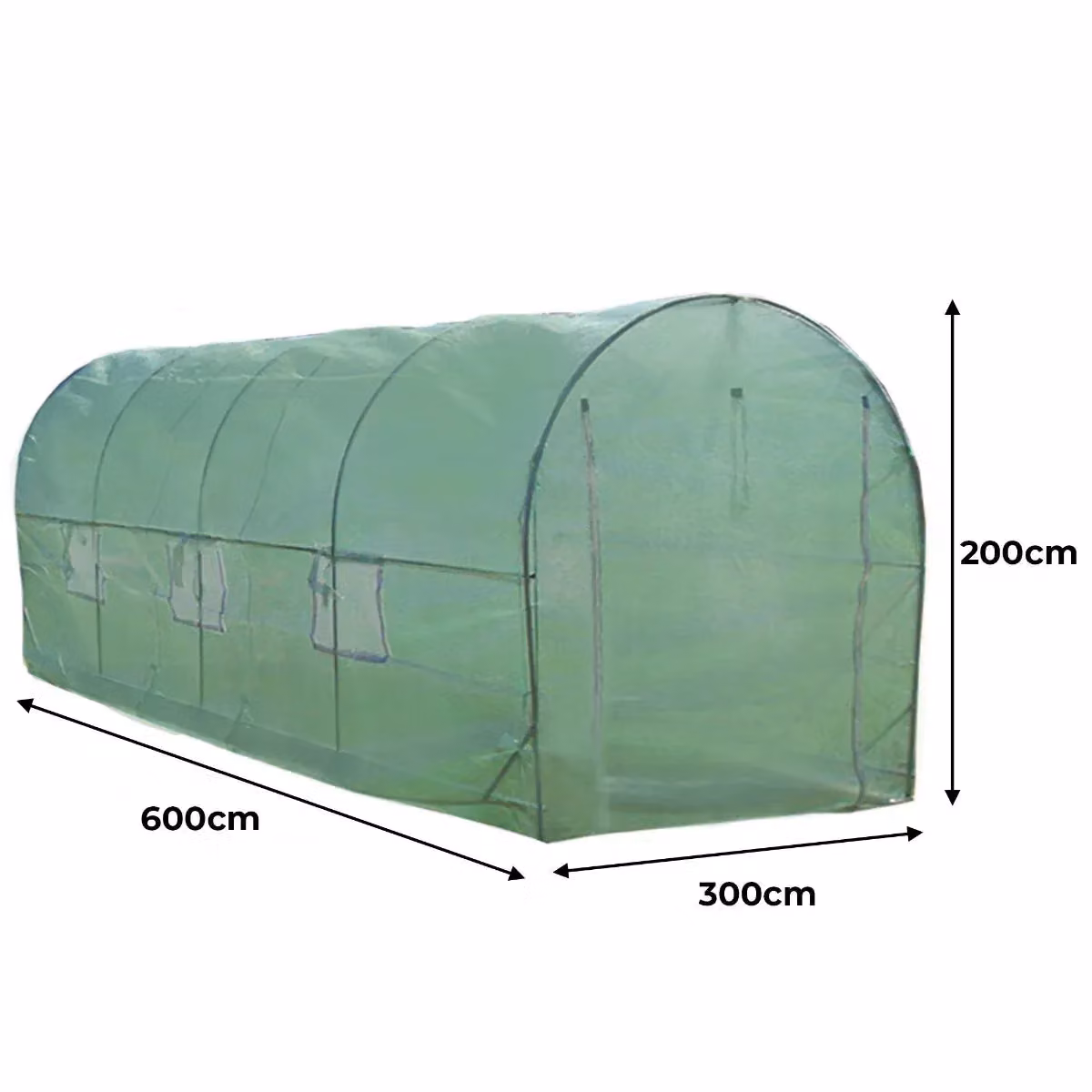 Monstershop Green Polytunnel with Racking and Shelving, W/D/H: 300 x 300 x 200 cm – 3