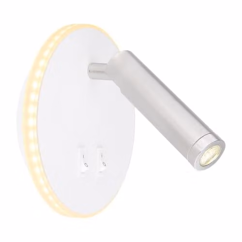 Globo Lighting Modern White LED Wall Light with Adjustable Warm White Up and Down Lighting for Living Rooms and Reading