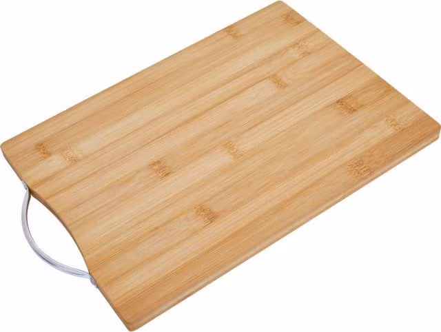 Orsina Aleki Medium Rectangular Bamboo Chopping and Serving Board with Handle in Brown