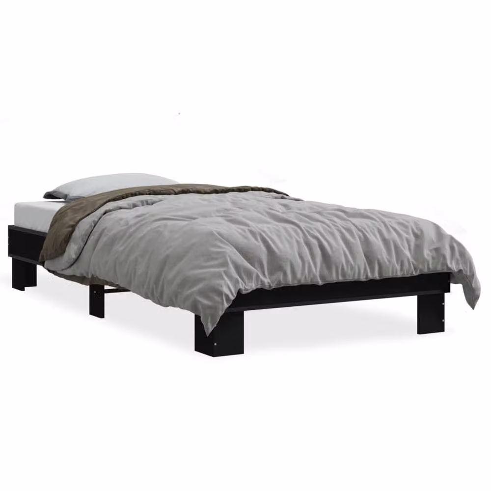 Berkfield Home Durable Small Single Bed Frame in Black, W/D/H: 75 x 190 cm – 3
