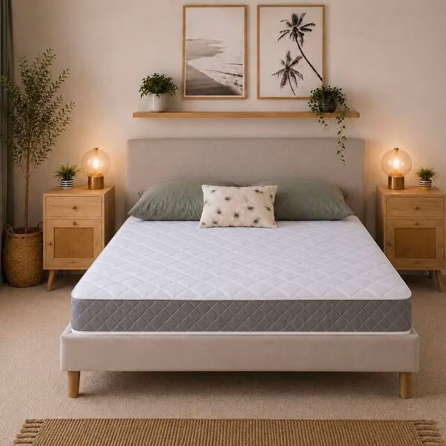 eXtreme Comfort Ltd Diamond Essentials 18cm Bonell Spring Mattress with Cool Touch Cover, White, W/D/H: 140 x 200 x 18 cm – 1