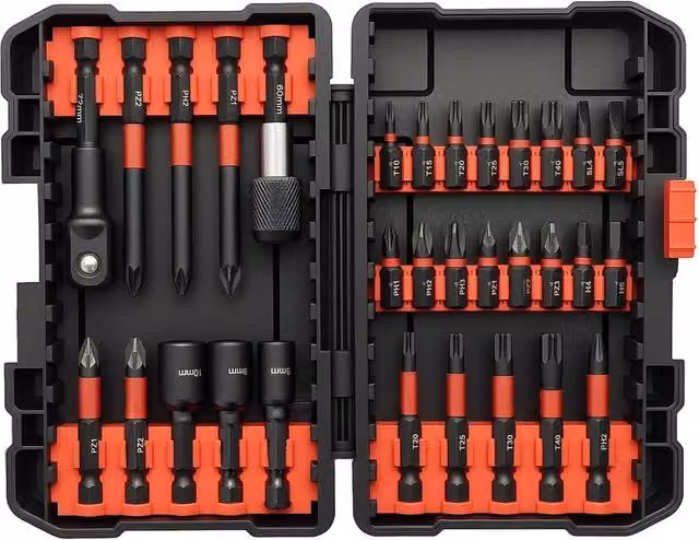 Nordara 31-Piece Alloy Steel Impact Screwdriver Bit Set in Red – 1
