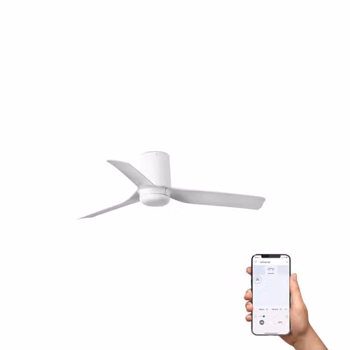Netlighting Mini Punt Tub Small 3 Blade Ceiling Fan in Matt White with Tuya Smart App Control