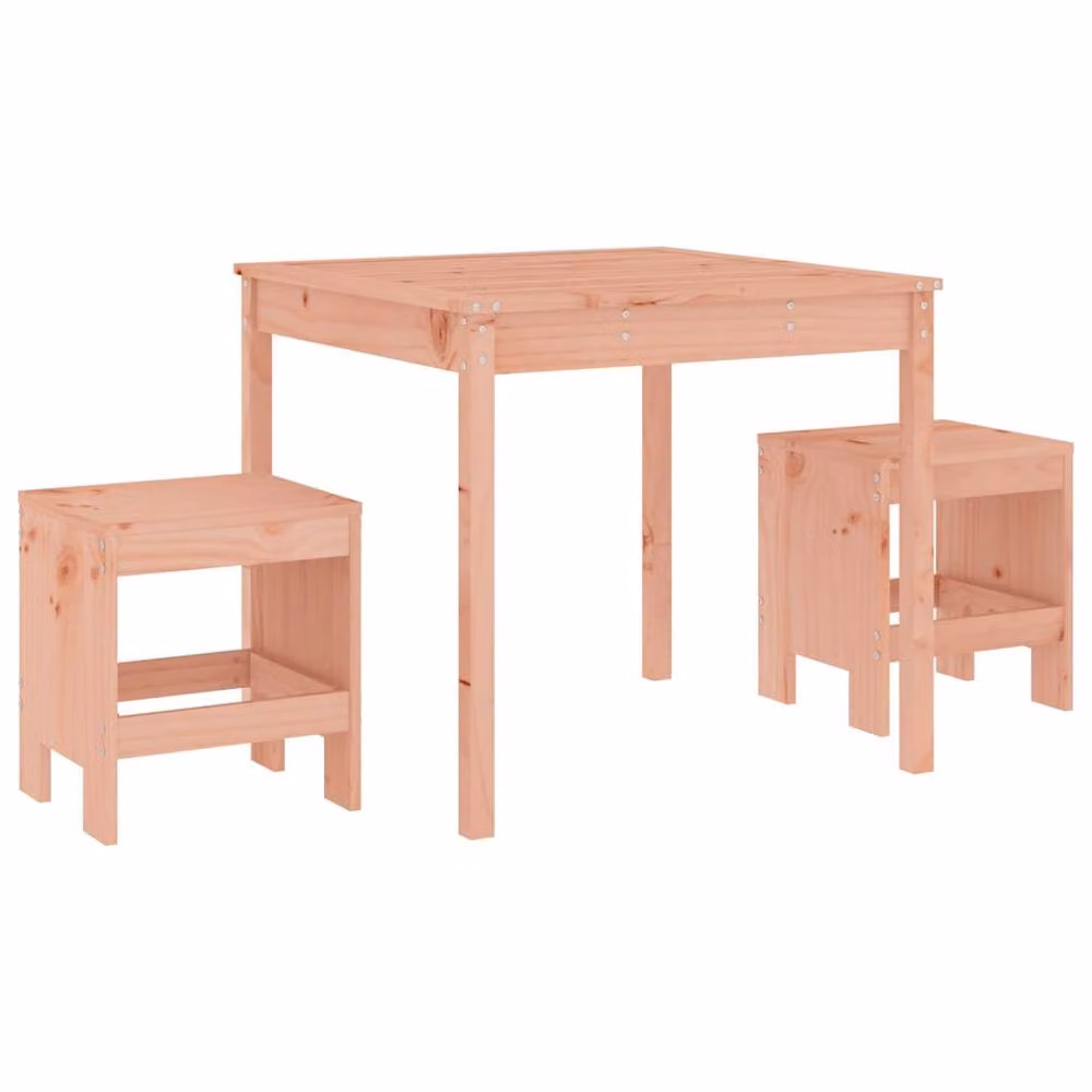 Berkfield Home Beautiful 3 Piece Douglas Solid Wood Garden Bistro Set in Light Brown – 2