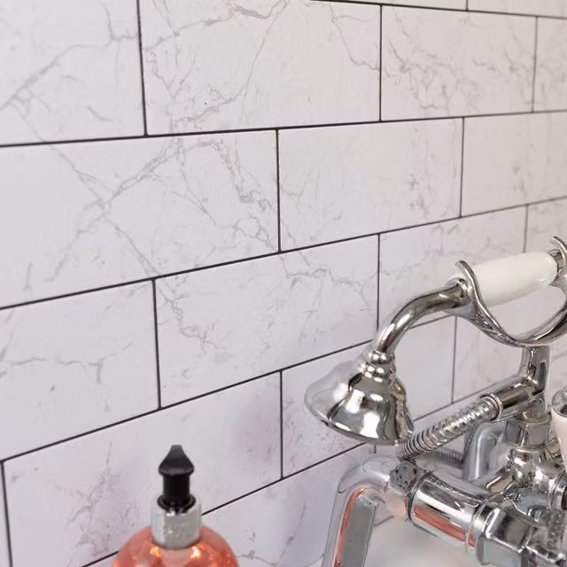 d-c-fix White Geometric Abstract Moisture Resistant Vinyl Splashback Tile Wallpaper Roll