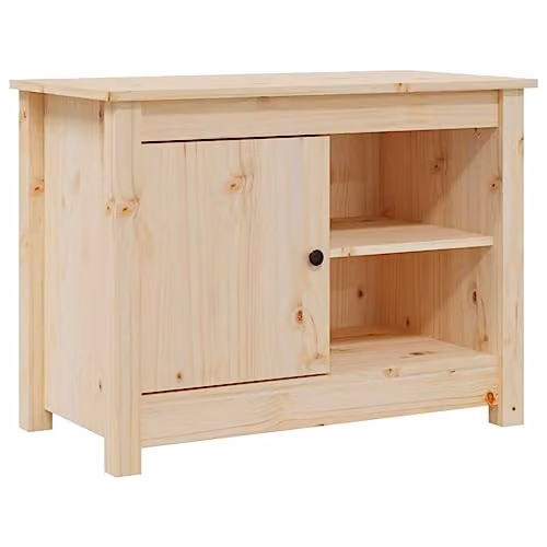 vidaXL Rustic Solid Wood Pine TV Cabinet, Natural, W: 70 cm, D: 36.5 cm, H: 52 cm