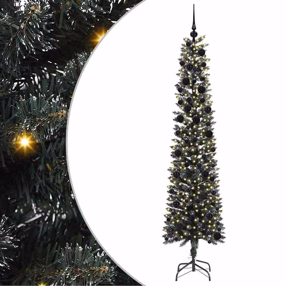Berkfield Home Artificial Christmas Tree with 300 LEDs, Green, W/D/H: 58 x 58 x 240 cm – 2