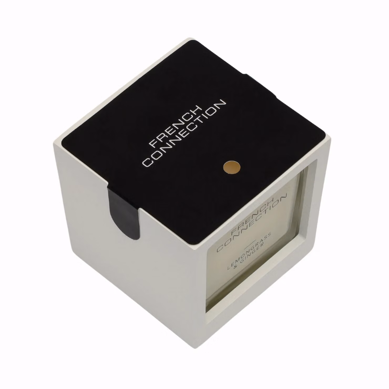 French Connection Lemongrass and Ginger Luxury Scented Candle in White Wooden Surround – 2