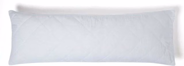 Homescapes Quilted Body Pillow Protector in White, W/D/H: 50 x 140 cm