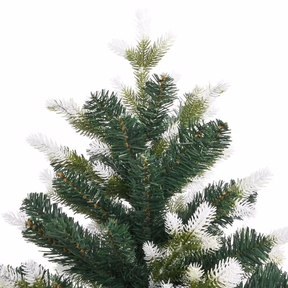 Berkfield Home Beautiful Artificial Hinged Christmas Tree with Flocked Snow, Green and White, Height: 150 cm – 5