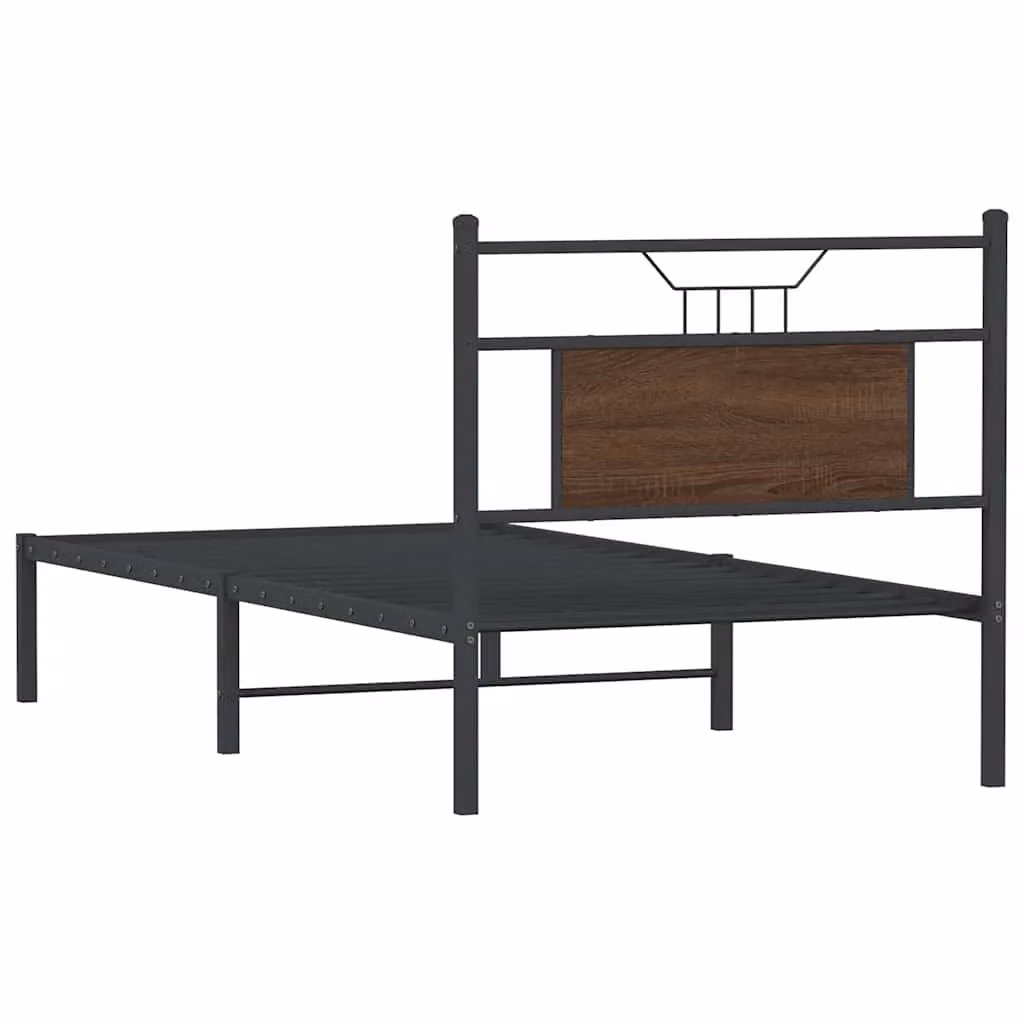 Berkfield Home Bed Frame in Brown Oak, W/D/H: 90 x 200 cm – 4