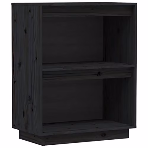 vidaXL Black Solid Wood Pine Console Cabinet W/D/H: 60 x 34 x 75 cm
