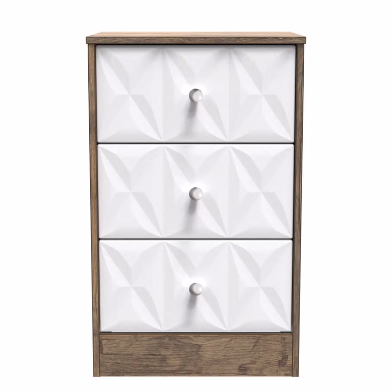 Ready Assembled 2 U Memphis 3 Drawer Bedside Cabinet in Dark Brown