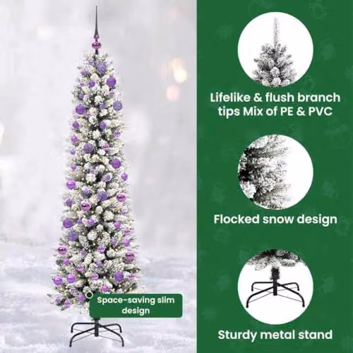 vidaXL Artificial White Christmas Tree, Height: 180 cm – 5