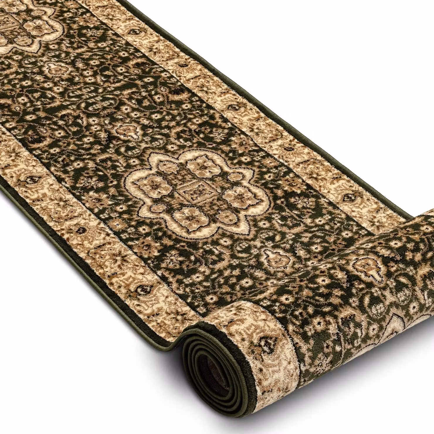RugsX Heat-Set Royal Oriental Runner in Green, W: 80 cm, L: 290 cm – 2