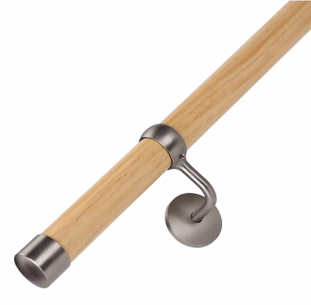 Woodworx Solid Pine Modern Indoor Stair Handrail Kit, Light Oak, Length: 240 cm – 2